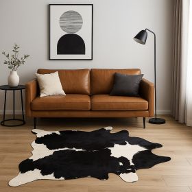 Black And White Cowhide Animal Print Area Rug