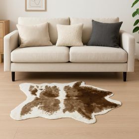Brown And White Animal Print Area Rug