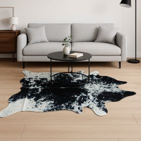 6' X 7' Black and White Cowhide Cowhide Area Rug