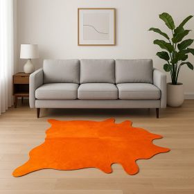 72" X 84" Orange Cowhide - Rug