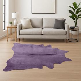 6' X 7' Purple Cowhide Cowhide Area Rug