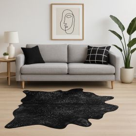 72" X 84" Black And Gold Cowhide - Area Rug