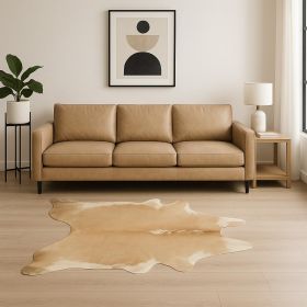 72" X 84" Tan And White Cowhide - Rug