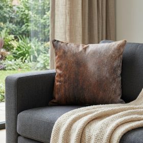 12" X 20" Brown Cowhide Throw Pillow