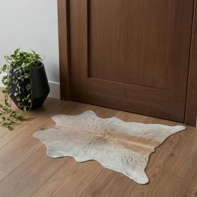 2' X 3' Natural Light Gray Calfskin - Area Rug