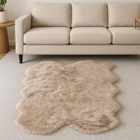 4' X 6'  Rose Pink Natural Sheepskin Area Rug