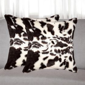18" X 18" X 5" Brownsville Chocolate And White Faux  Pillow 2 Pack