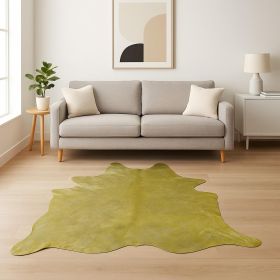 72" X 84" Lime And Silver Cowhide - Area Rug