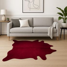60" X 84" Burgundy Cowhide - Area Rug