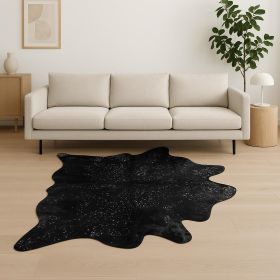60" X 84" Black And Silver Cowhide - Area Rug