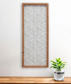 Carved Leaf Wood Framed Wall Panel