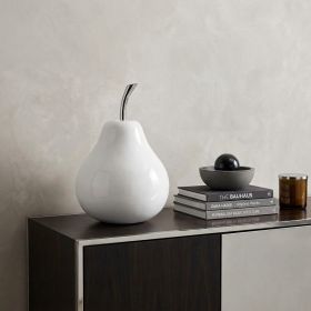White Jumbo Pear Shaped Aluminum Accent Home Decor