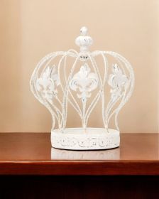 Vintage Look Fleur de Lis Gold Crown Sculpture