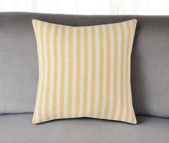 Yellow Natural Ticking Stripe Throw Pillow