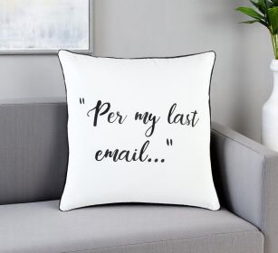 white 20" x 20" Poly Filled Pillow