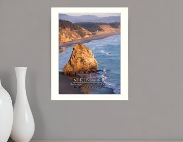 Strength 5 White Framed Print Wall Art