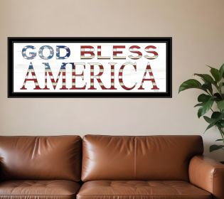 God Bless America 6 Black Framed Print Wall Art