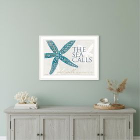 The Sea Calls 2 White Framed Print Wall Art