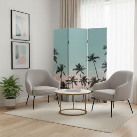 Tropical Palm Trees Room Three Panel Divider Screen