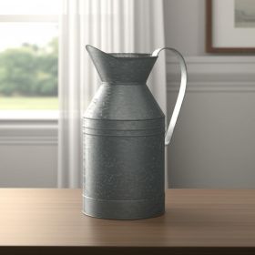 11" Gray Galvanized Metal Decorative Water Jug