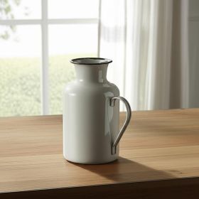 8" Gray and Black Metal Rustic Decorative Water Jug