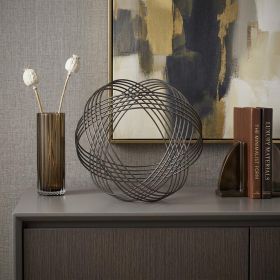 8.5" Gray Metal Decorative Orb
