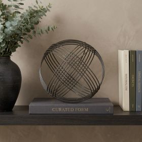 7" Gray Metal Decorative Orb