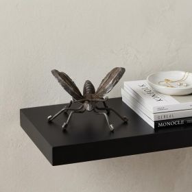 4" Rustic Black Cast Iron Textured Butterfly Sculpture