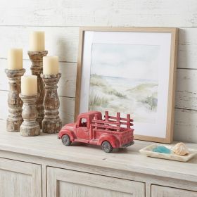 5" Red Metal Truck Hand Painted Decorative Truck