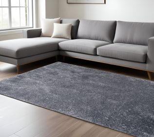 8' X 10' Grey Shag Stain Resistant Area Rug