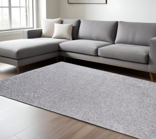 8' X 10' Silver Shag Stain Resistant Area Rug
