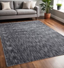 5' X 8' Grey Abstract Handmade Stain Resistant Area Rug