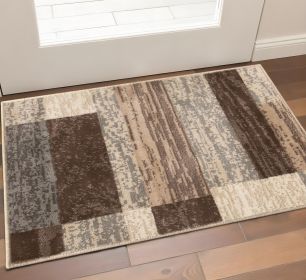 2' X 3' Slate Patchwork Power Loom Stain Resistant Area Rug