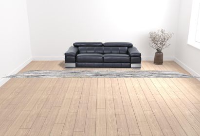 2' X 20' Grey And White Abstract Power Loom Stain Resistant Area Rug