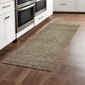 8' Runner Blue and Silver Geometric Power Loom Runner Rug