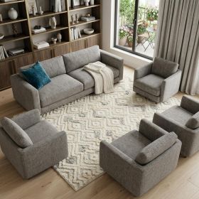 8' X 10' Gray And Ivory Wool Geometric Tufted Handmade Area Rug