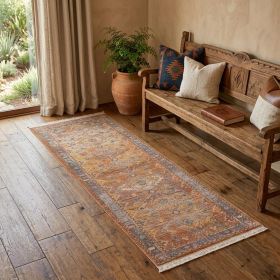 2' X 6' Brown Southwestern Runner Rug
