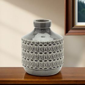 7.5" Terracotta Gray Round Table vase