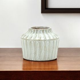 5.75" Terracotta Beige Round Table vase