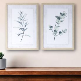 Set Of Two Gray Acrylic Leaf Wall Decor