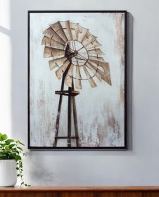 Brown Fabric Windmill Wall Decor