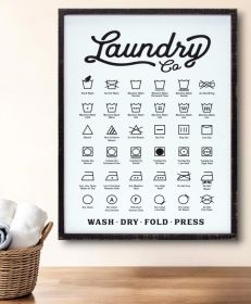 White Solid Wood Laundry Wall Decor