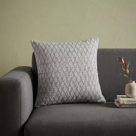 20" X 20" Gray 100% Cotton Geometric Zippered Pillow