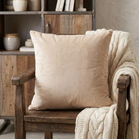 20" X 20" Taupe Cotton Zippered Pillow