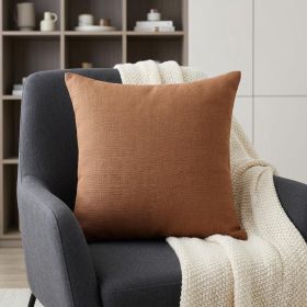 20" X 20" Brown Linen Zippered Pillow