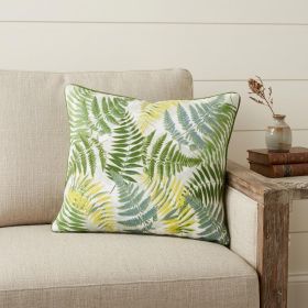 14" X 20" Forest Green And Yellow Polyester Floral Zippered Pillow