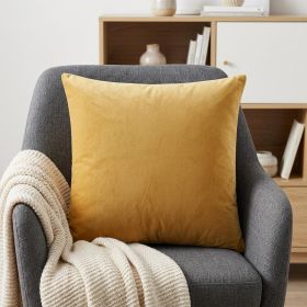 20" X 20" Yellow 100% Cotton Zippered Pillow