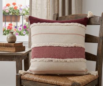 20" X 20" 100% Cotton Striped Zippered Pillow