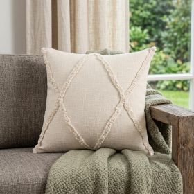 26" X 26" Ivory 100% Cotton Zippered Pillow