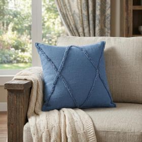 18" X 18" Cobalt Blue 100% Cotton Zippered Pillow